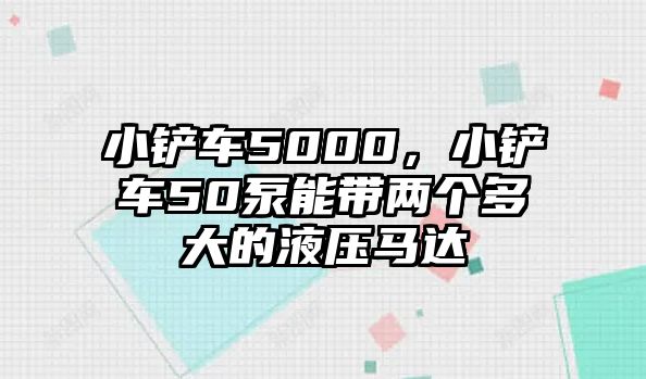 小鏟車5000，小鏟車50泵能帶兩個多大的液壓馬達