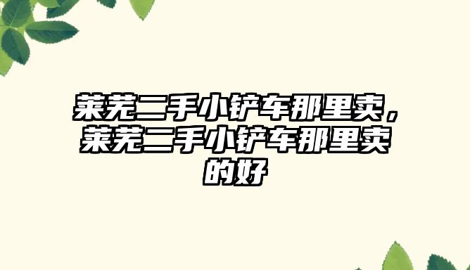 萊蕪二手小鏟車那里賣，萊蕪二手小鏟車那里賣的好