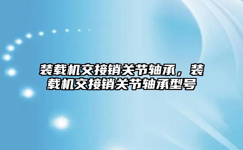 裝載機交接銷關(guān)節(jié)軸承，裝載機交接銷關(guān)節(jié)軸承型號