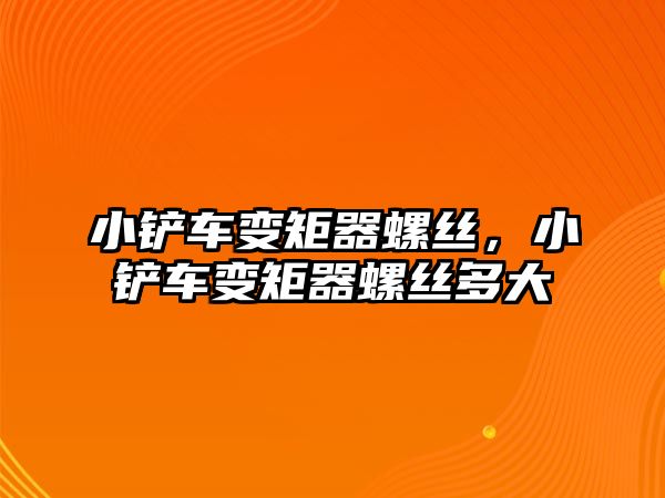 小鏟車變矩器螺絲，小鏟車變矩器螺絲多大