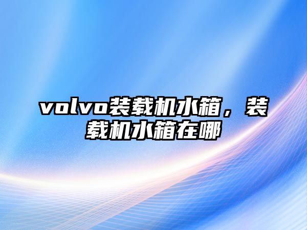 volvo裝載機水箱，裝載機水箱在哪