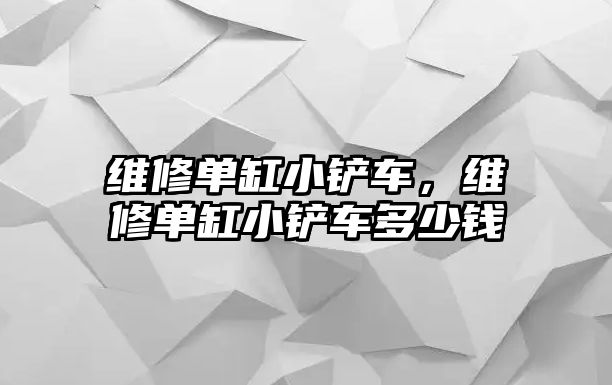 維修單缸小鏟車，維修單缸小鏟車多少錢