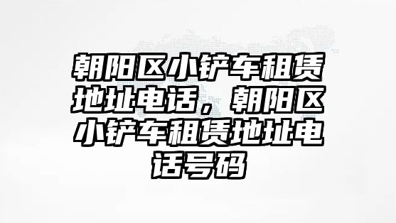 朝陽區(qū)小鏟車租賃地址電話，朝陽區(qū)小鏟車租賃地址電話號碼