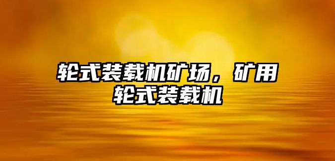 輪式裝載機礦場，礦用輪式裝載機