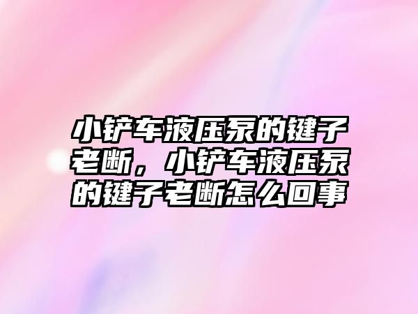 小鏟車液壓泵的鍵子老斷，小鏟車液壓泵的鍵子老斷怎么回事