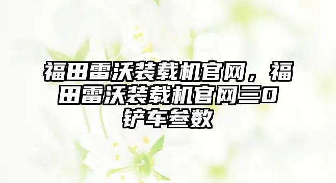 福田雷沃裝載機官網，福田雷沃裝載機官網三0鏟車叁數