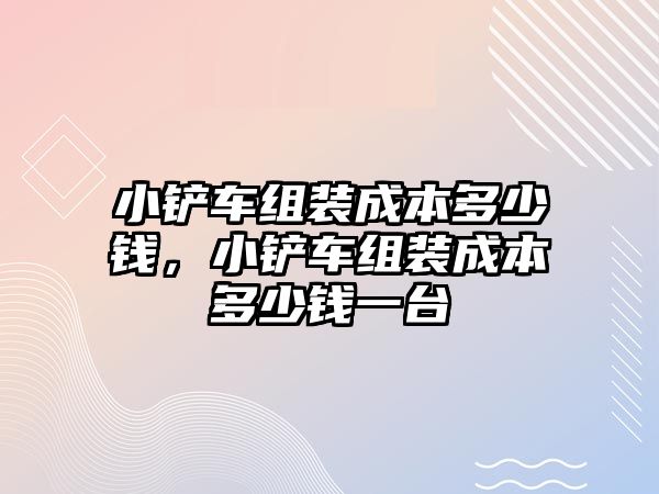 小鏟車組裝成本多少錢，小鏟車組裝成本多少錢一臺