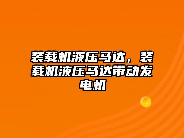 裝載機液壓馬達，裝載機液壓馬達帶動發(fā)電機