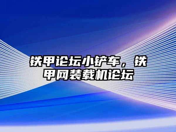 鐵甲論壇小鏟車，鐵甲網裝載機論壇