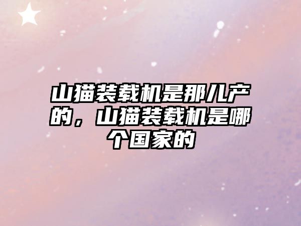 山貓裝載機是那兒產的，山貓裝載機是哪個國家的