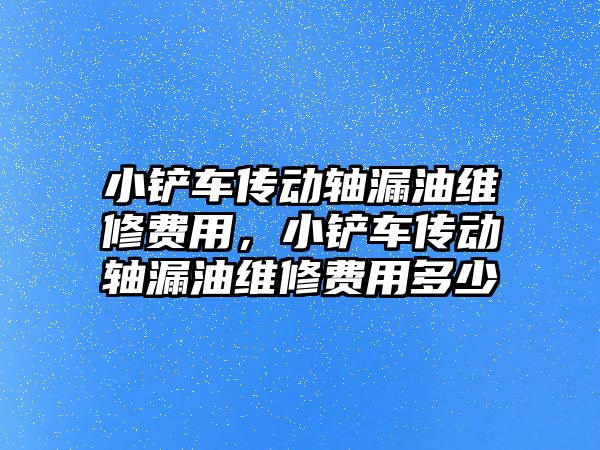 小鏟車傳動軸漏油維修費用，小鏟車傳動軸漏油維修費用多少