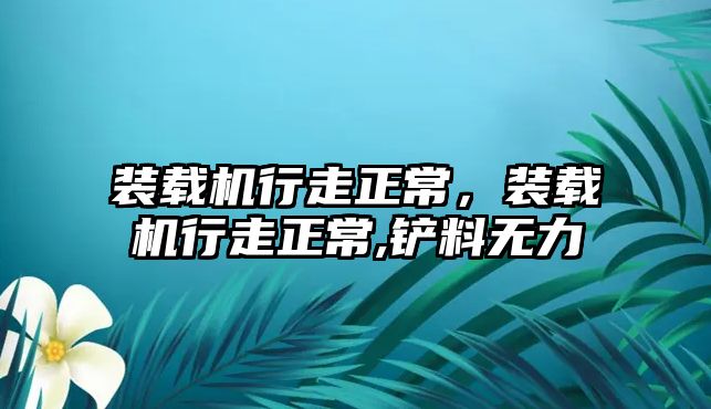 裝載機行走正常，裝載機行走正常,鏟料無力