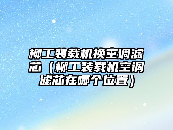 柳工裝載機換空調濾芯（柳工裝載機空調濾芯在哪個位置）