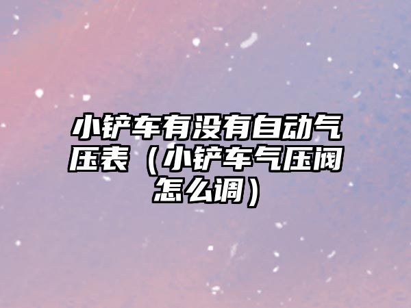 小鏟車有沒有自動氣壓表（小鏟車氣壓閥怎么調(diào)）