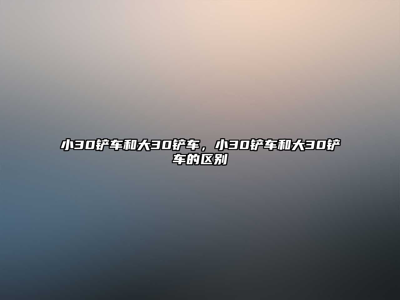 小30鏟車和大30鏟車，小30鏟車和大30鏟車的區別