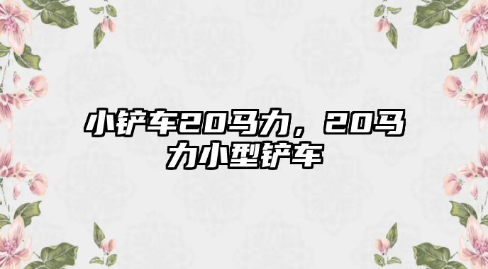 小鏟車20馬力，20馬力小型鏟車