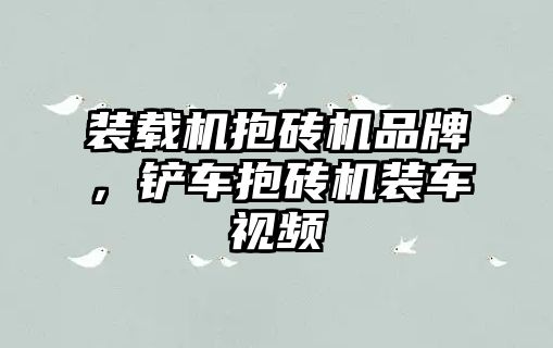 裝載機抱磚機品牌，鏟車抱磚機裝車視頻