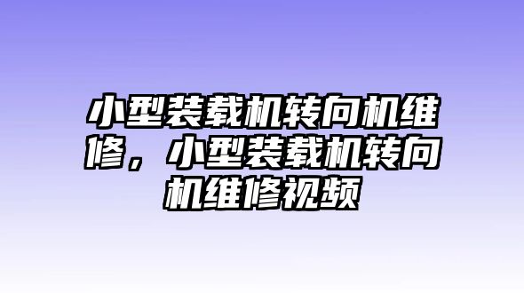 小型裝載機轉(zhuǎn)向機維修，小型裝載機轉(zhuǎn)向機維修視頻