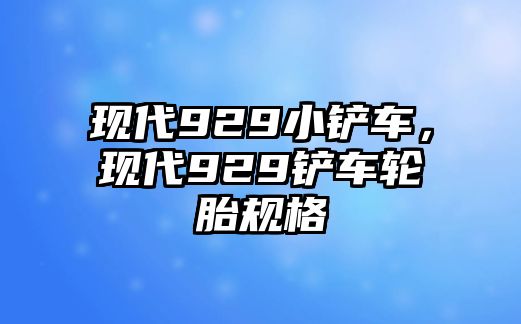 現代929小鏟車，現代929鏟車輪胎規格