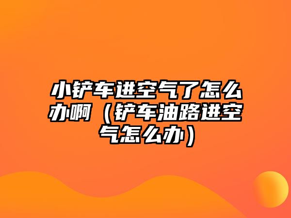 小鏟車進空氣了怎么辦啊（鏟車油路進空氣怎么辦）