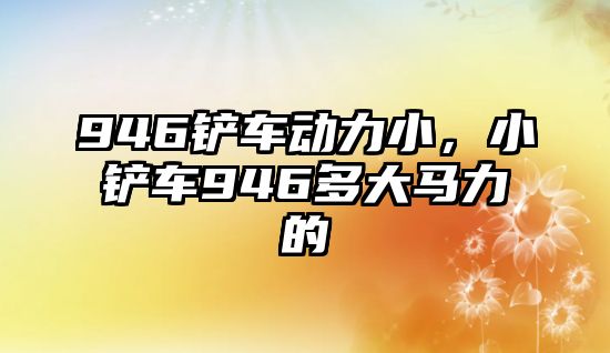 946鏟車動力小，小鏟車946多大馬力的