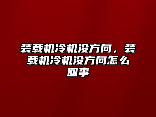 裝載機冷機沒方向，裝載機冷機沒方向怎么回事