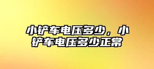 小鏟車電壓多少，小鏟車電壓多少正常