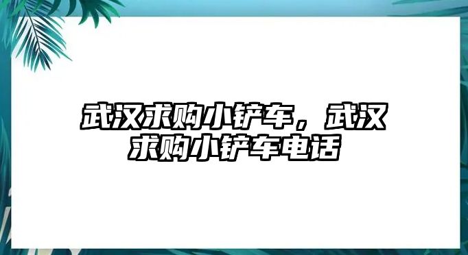 武漢求購小鏟車，武漢求購小鏟車電話