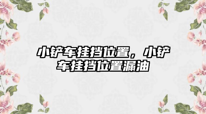 小鏟車掛擋位置，小鏟車掛擋位置漏油