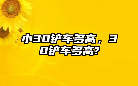 小30鏟車多高，30鏟車多高?