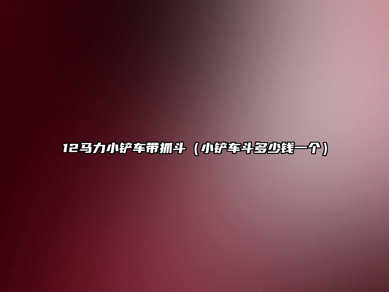 12馬力小鏟車帶抓斗（小鏟車斗多少錢一個(gè)）