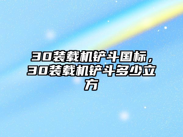 30裝載機鏟斗國標，30裝載機鏟斗多少立方