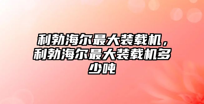 利勃海爾最大裝載機，利勃海爾最大裝載機多少噸