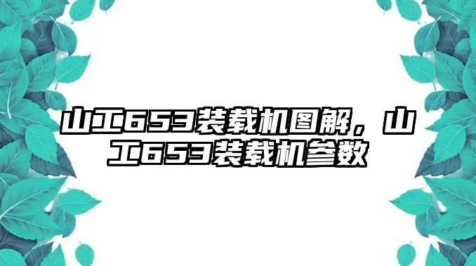 山工653裝載機圖解，山工653裝載機參數