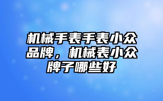 機械手表手表小眾品牌，機械表小眾牌子哪些好