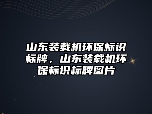 山東裝載機環保標識標牌，山東裝載機環保標識標牌圖片