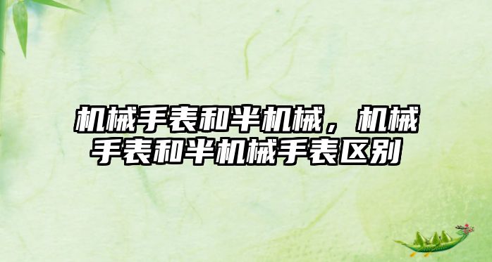 機械手表和半機械，機械手表和半機械手表區別