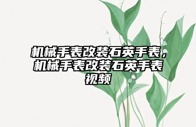 機械手表改裝石英手表，機械手表改裝石英手表視頻