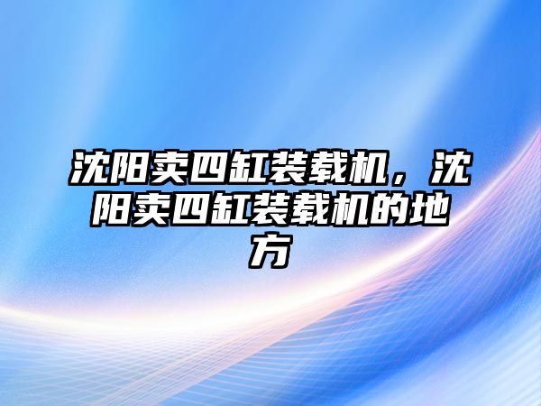 沈陽賣四缸裝載機，沈陽賣四缸裝載機的地方