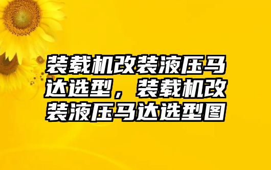 裝載機改裝液壓馬達選型，裝載機改裝液壓馬達選型圖