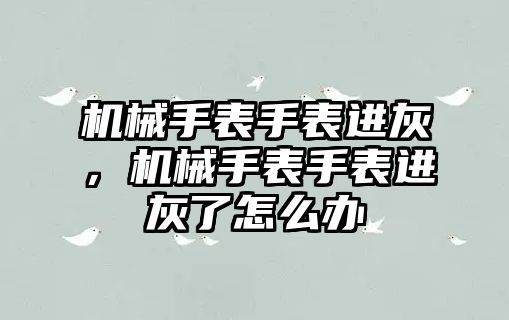 機械手表手表進灰，機械手表手表進灰了怎么辦