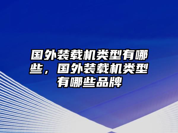 國外裝載機類型有哪些，國外裝載機類型有哪些品牌