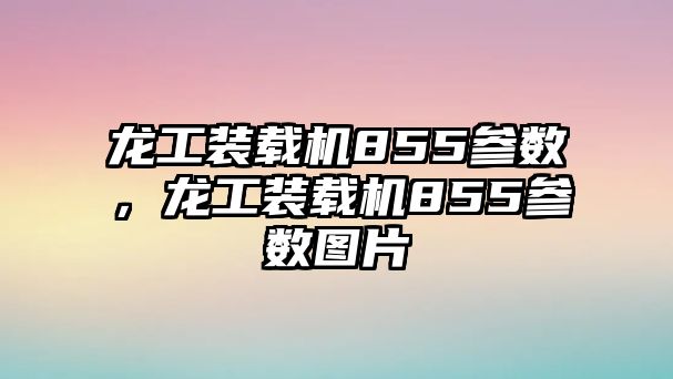 龍工裝載機855參數，龍工裝載機855參數圖片