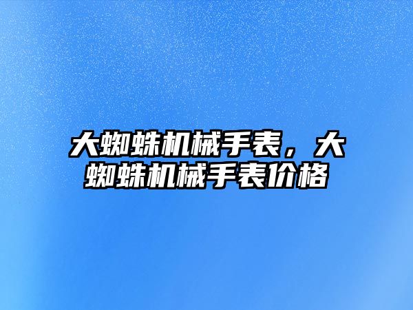 大蜘蛛機械手表，大蜘蛛機械手表價格