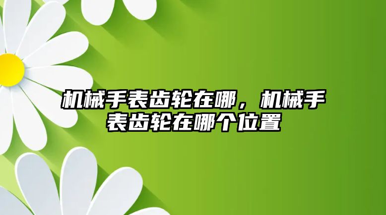 機械手表齒輪在哪，機械手表齒輪在哪個位置