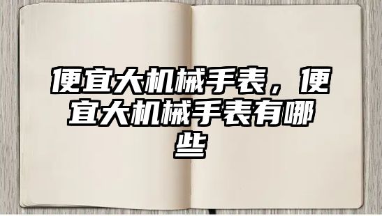 便宜大機械手表，便宜大機械手表有哪些