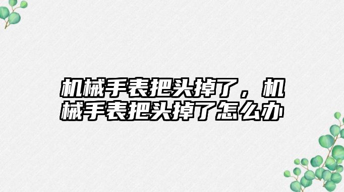 機械手表把頭掉了，機械手表把頭掉了怎么辦