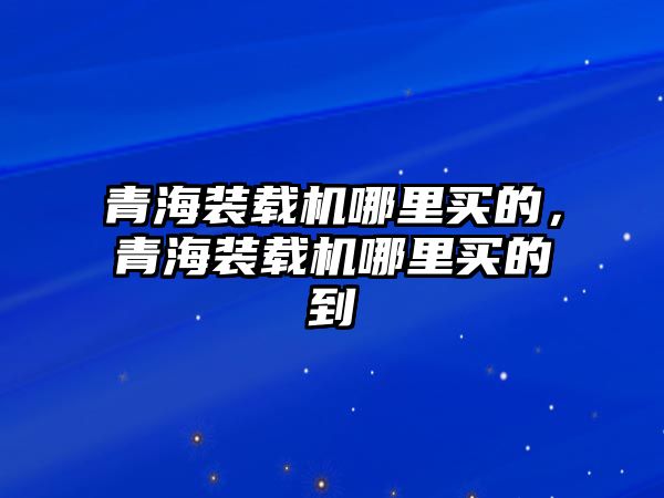 青海裝載機哪里買的，青海裝載機哪里買的到