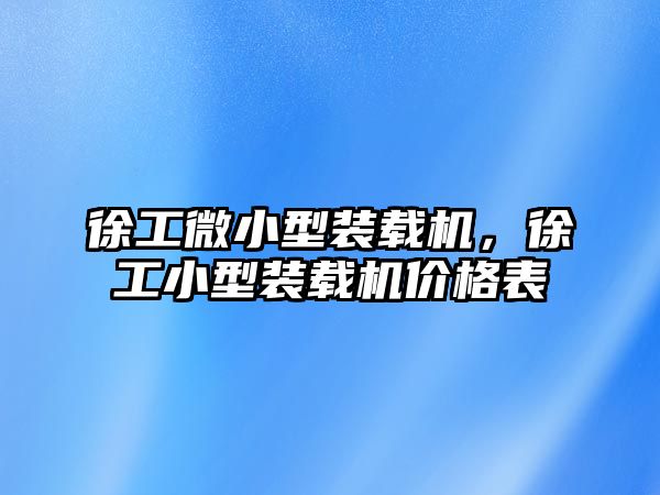 徐工微小型裝載機(jī)，徐工小型裝載機(jī)價(jià)格表