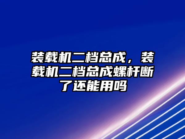 裝載機(jī)二檔總成，裝載機(jī)二檔總成螺桿斷了還能用嗎